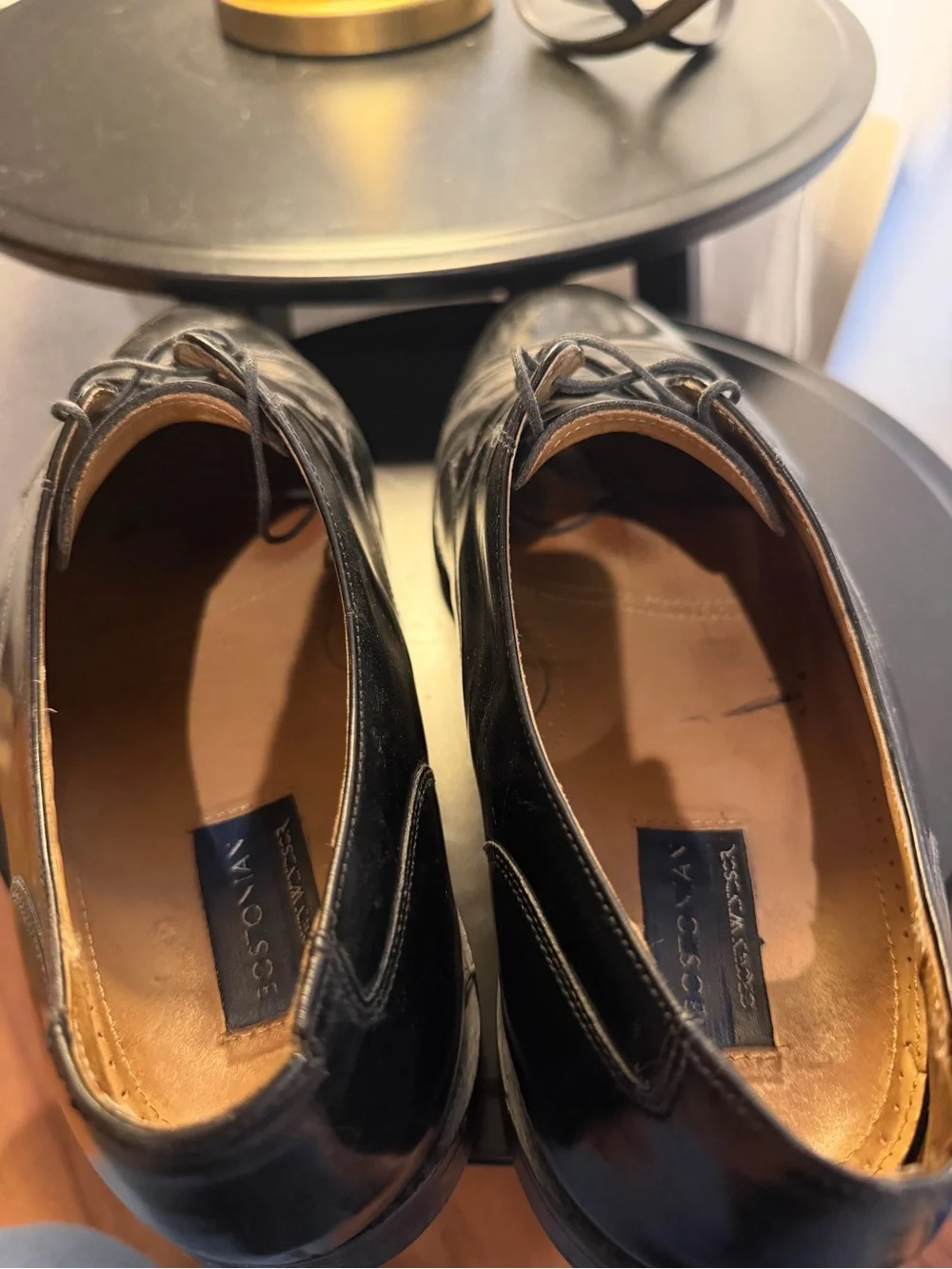 Men’s Bostonian Crown Windsor Leather Black Cap Toe Dress Shoes Size 13
